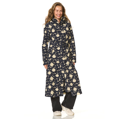 Happy Rainy Days Extra Long Raincoat Montreal AOP Beige/Blau Graphit