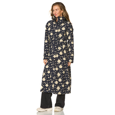 Happy Rainy Days Extra Long Raincoat Montreal AOP Beige/Blau Graphit