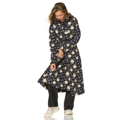 Happy Rainy Days Extra Long Raincoat Montreal AOP Beige/Blau Graphit