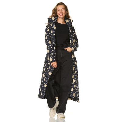 Happy Rainy Days Extra Long Raincoat Montreal AOP Beige/Blau Graphit
