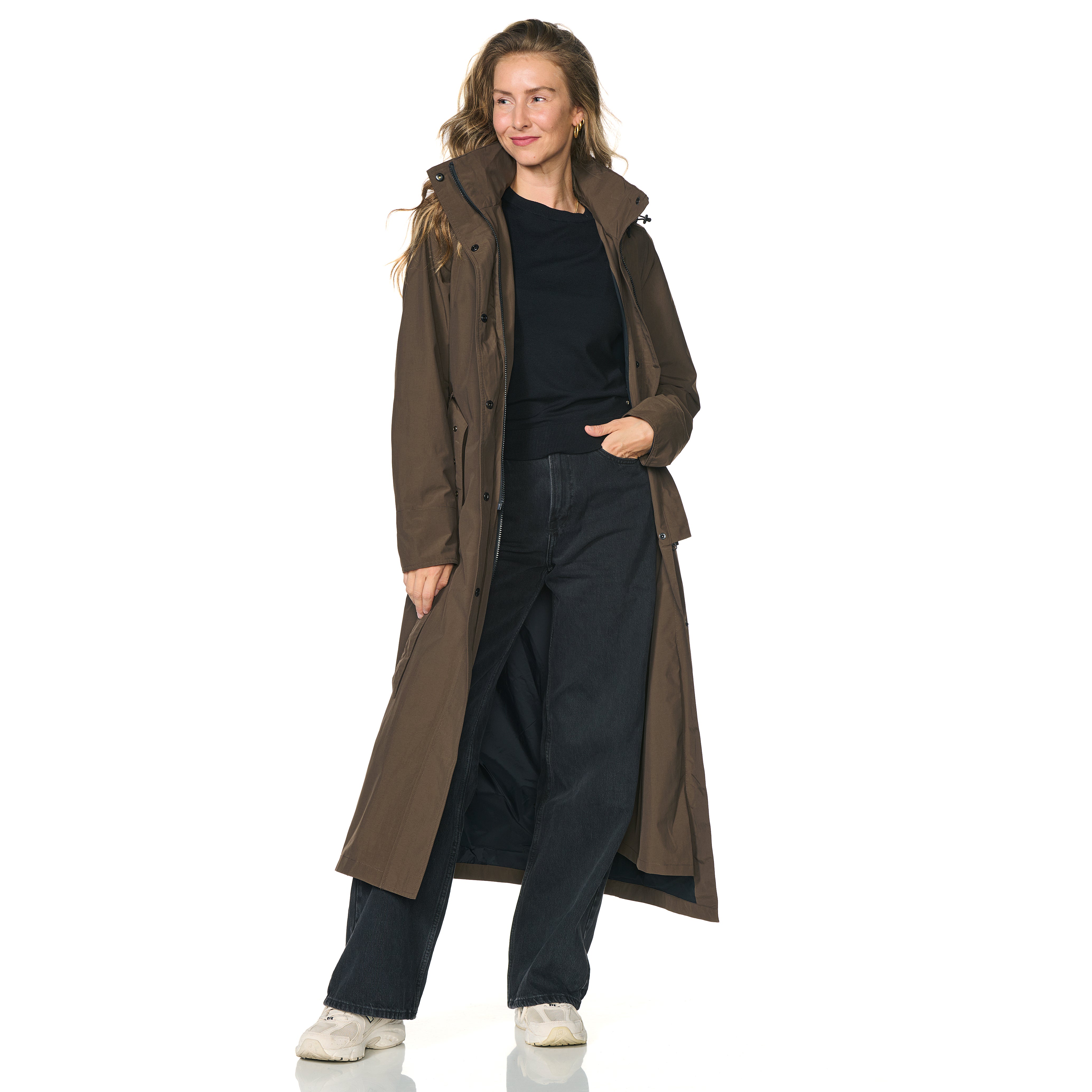 Happy Rainy Days Extra langer Regenmantel Montreal Dunkelbraun 