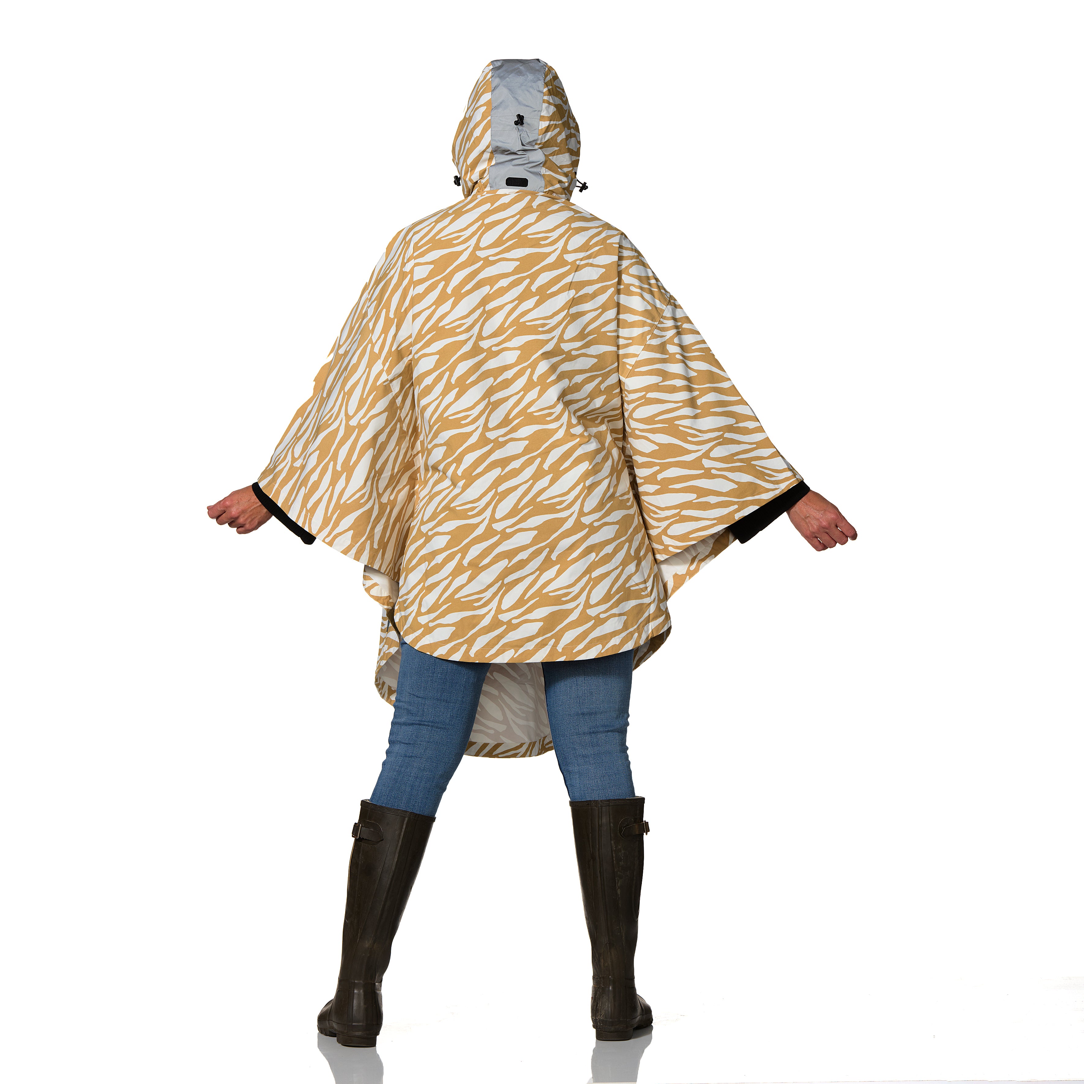 Happy Rainy Days Bikecape Reflectie Zebra Beige/White