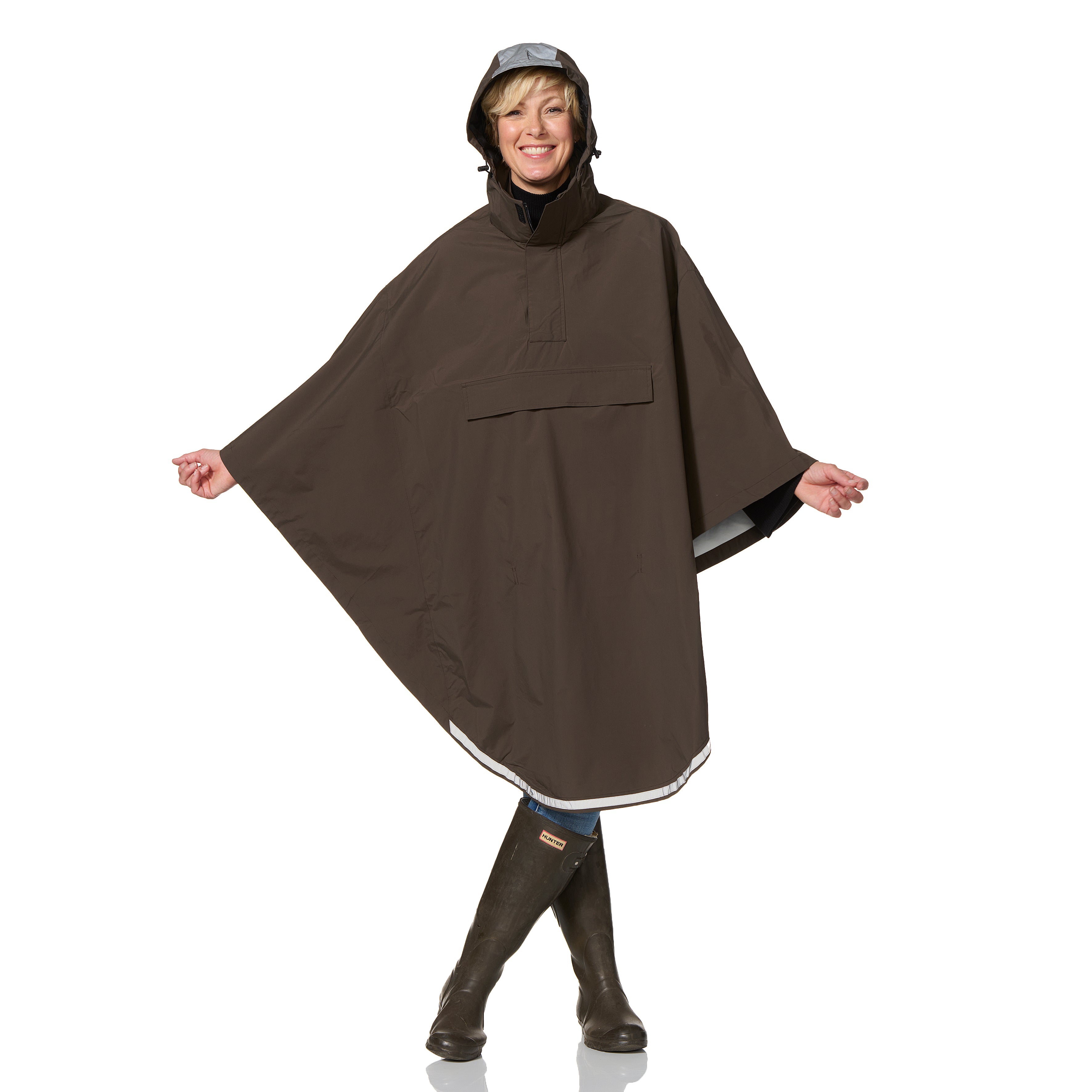 Happy Rainy Days Bikecape Reflectie Dark Brown