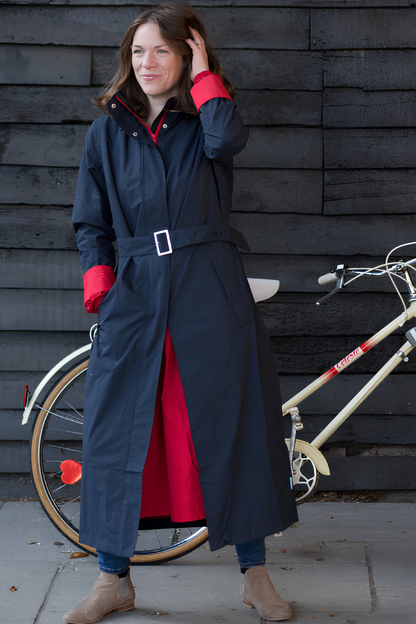 Happy Rainy Days Extra langer Regenmantel Montreal Blau/Rot 