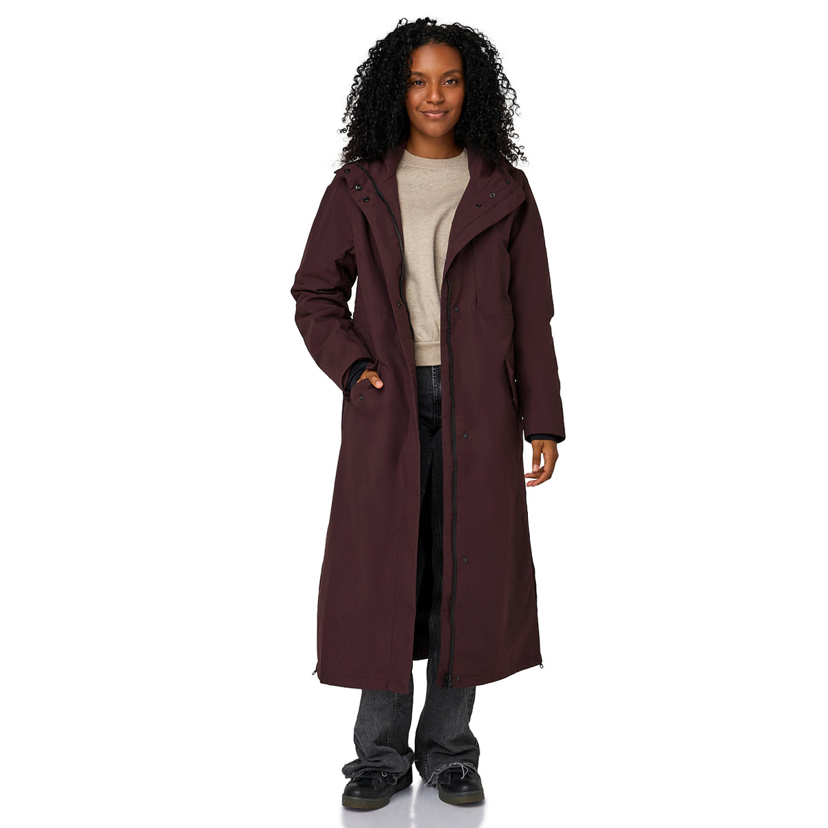 Happy Rainy Days langer Regenmantel Paris Burgandy