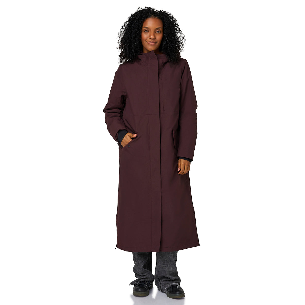 Happy Rainy Days langer Regenmantel Paris Burgandy