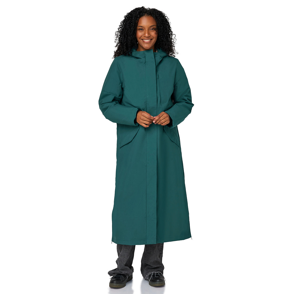 Happy Rainy Days langer Regenmantel Paris Teal