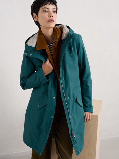 Seasalt Winter Parka Women Plant Hunter Raincloud Blue 