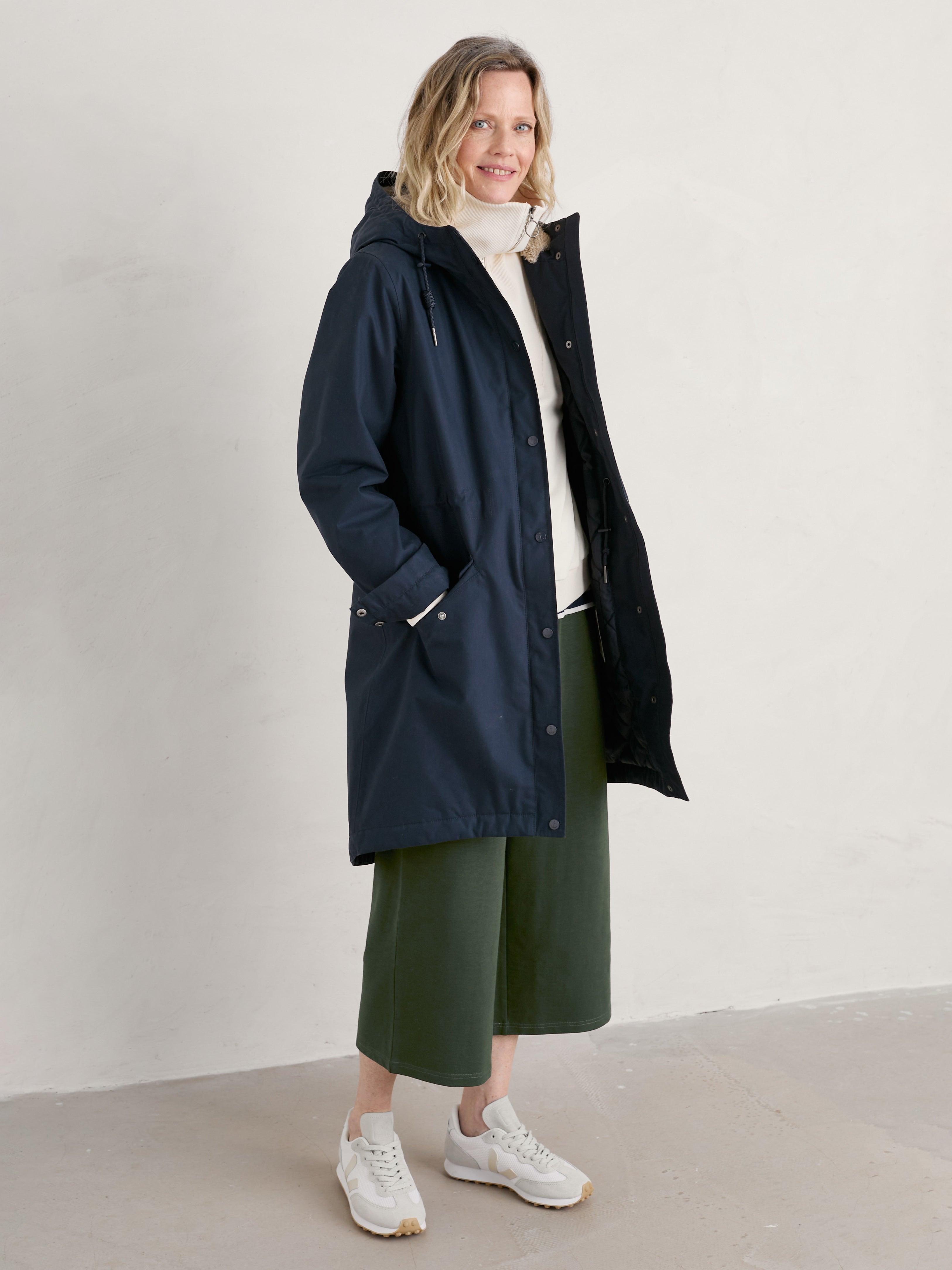 Seasalt Winter Parka Dames Plant Hunter Midnight Blauw