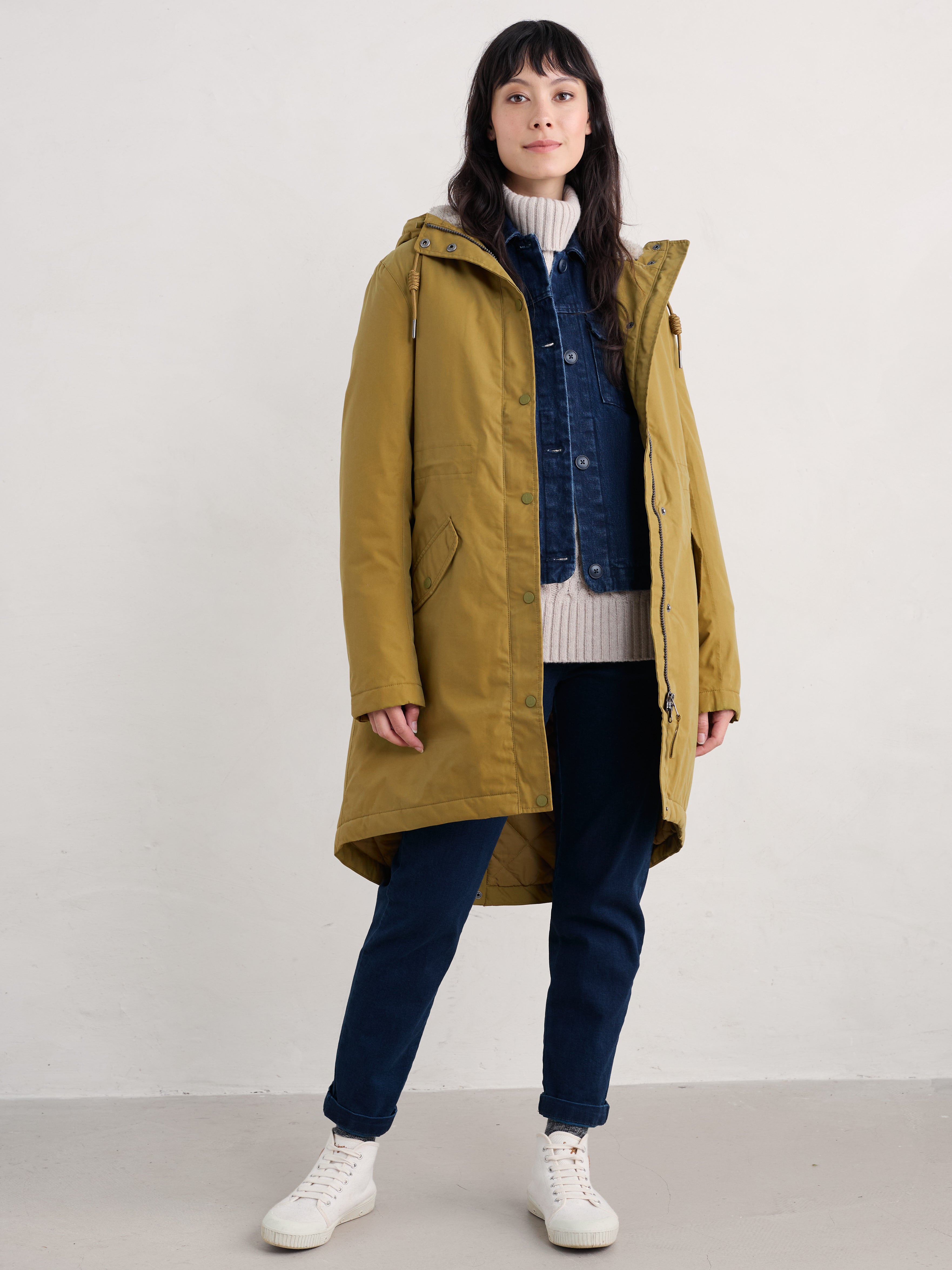 Seasalt Winter Parka Dames Plant Hunter Oak Mosterd