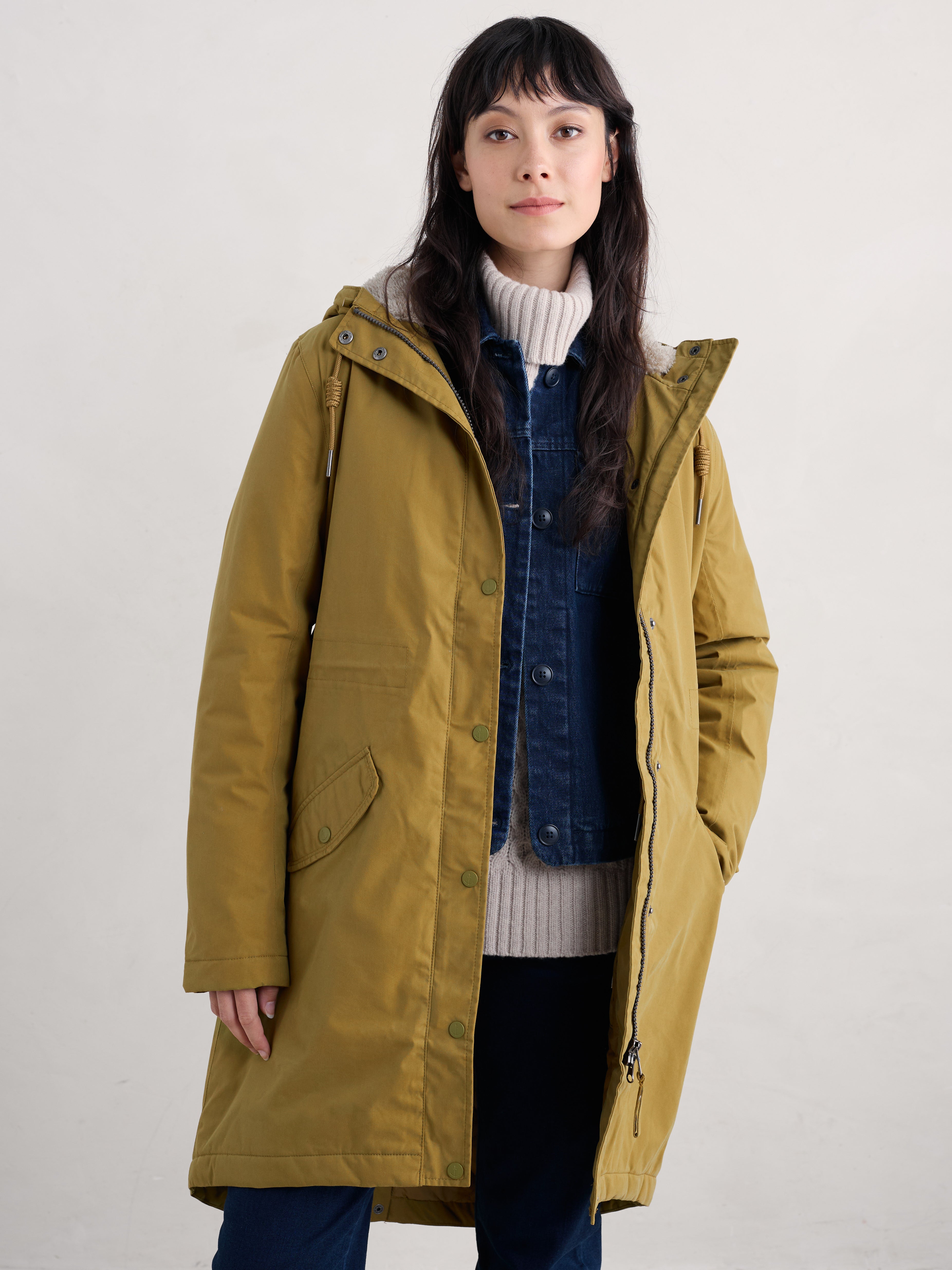 Seasalt Winter Parka Dames Plant Hunter Oak Mosterd