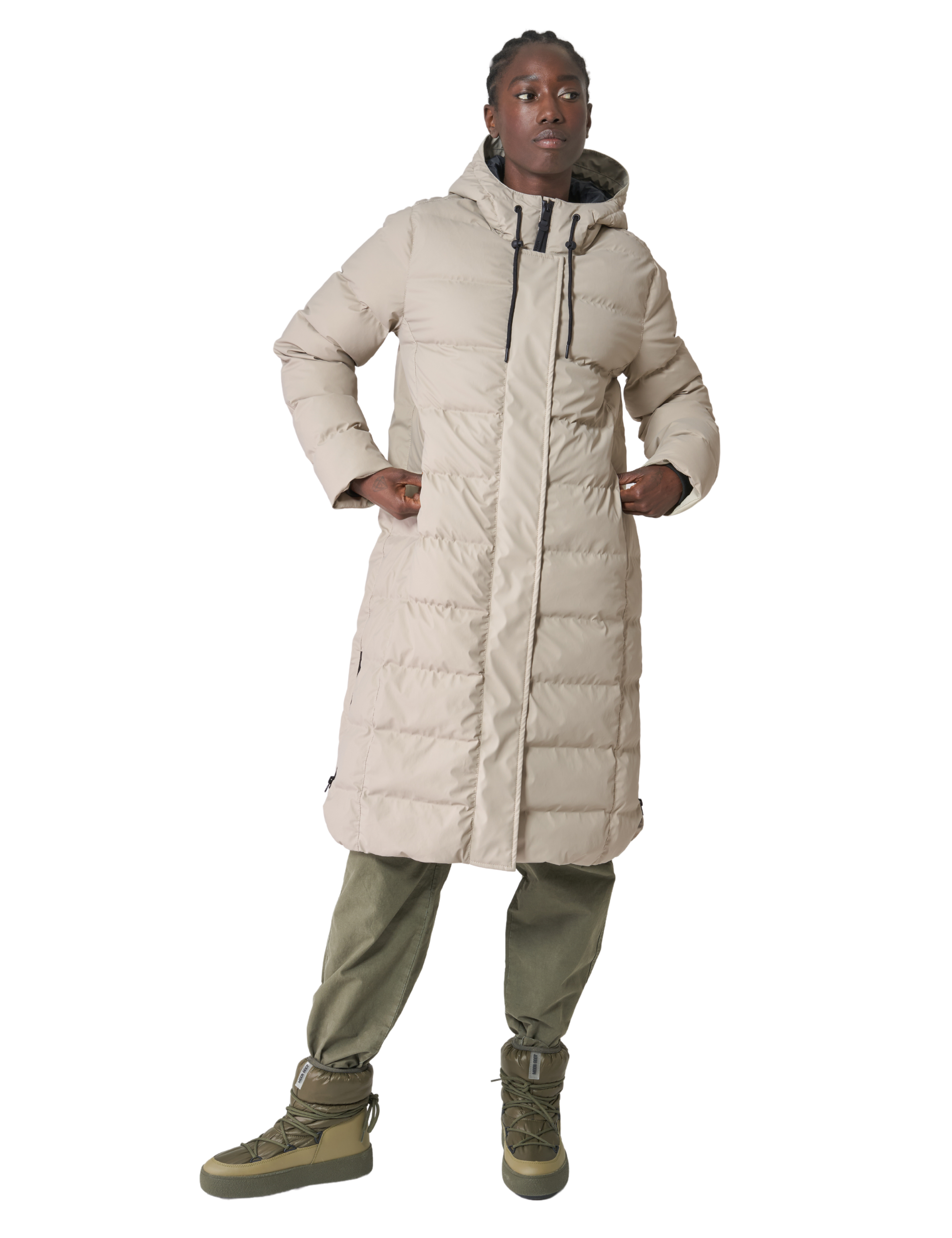 Tanta Lange Dames Puffer Puddle Stone Grey