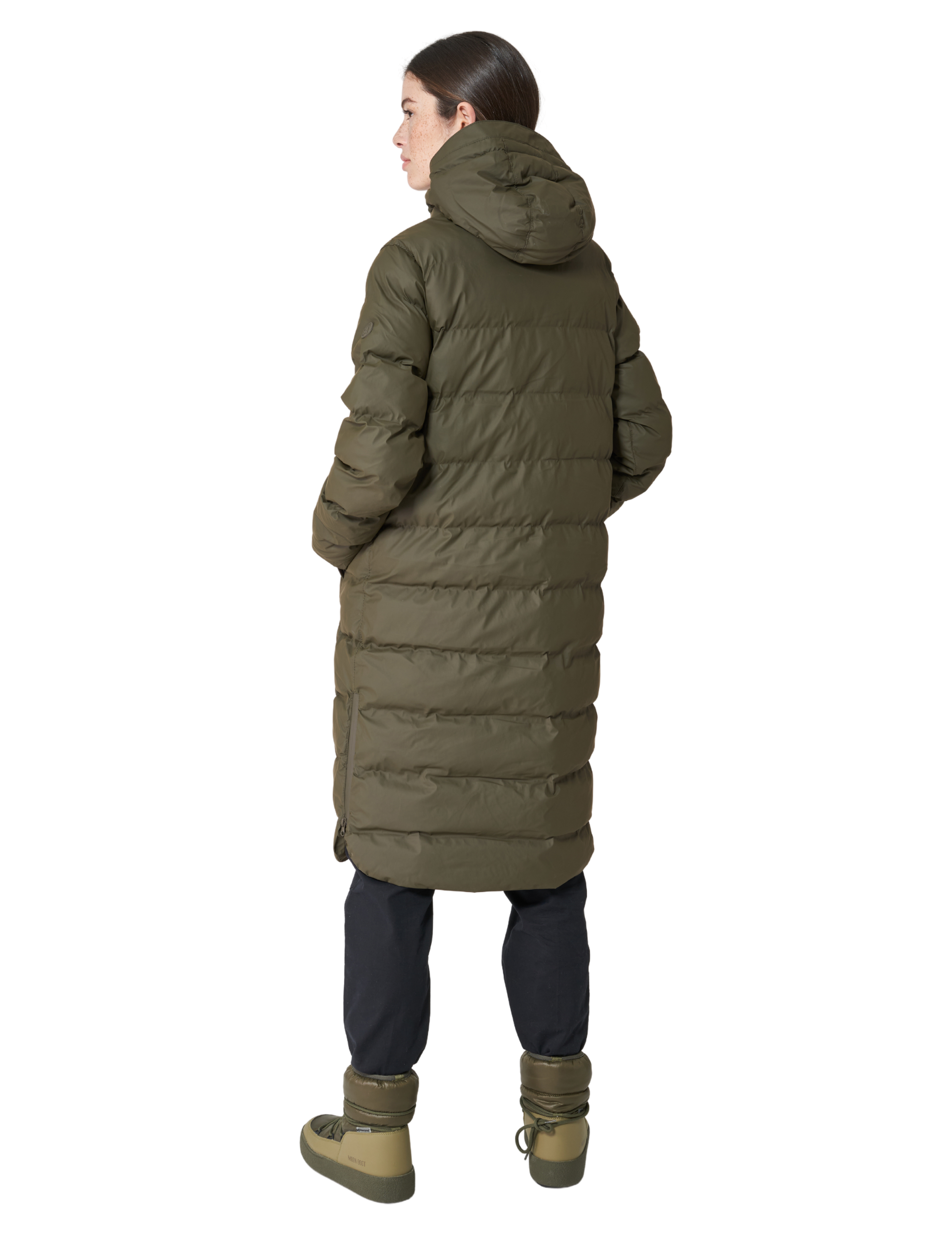 Tanta Lange Dames Puffer Puddle Khaki