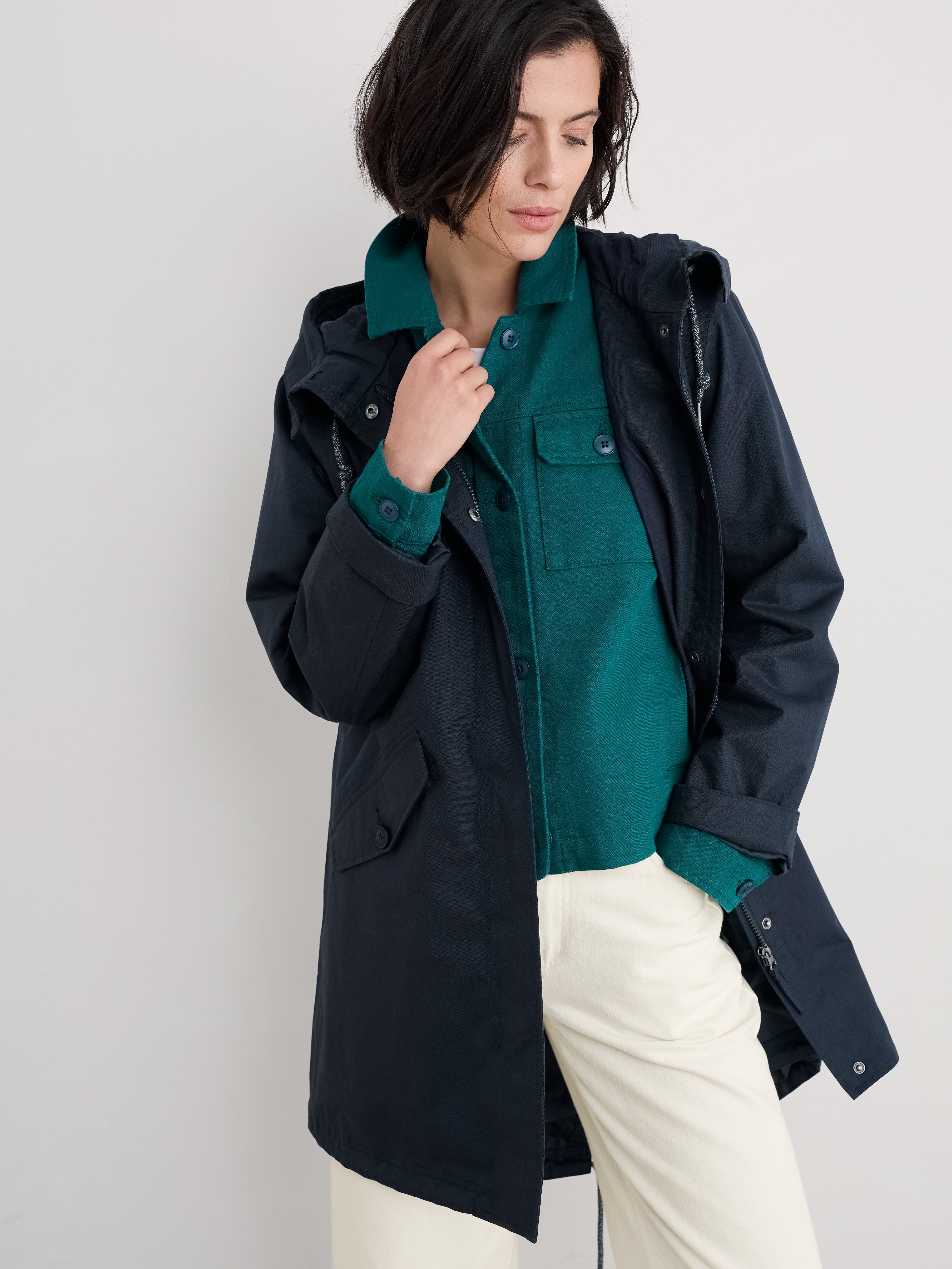 Seasalt Regenjas Dames Seafaring Coat Inkwell model