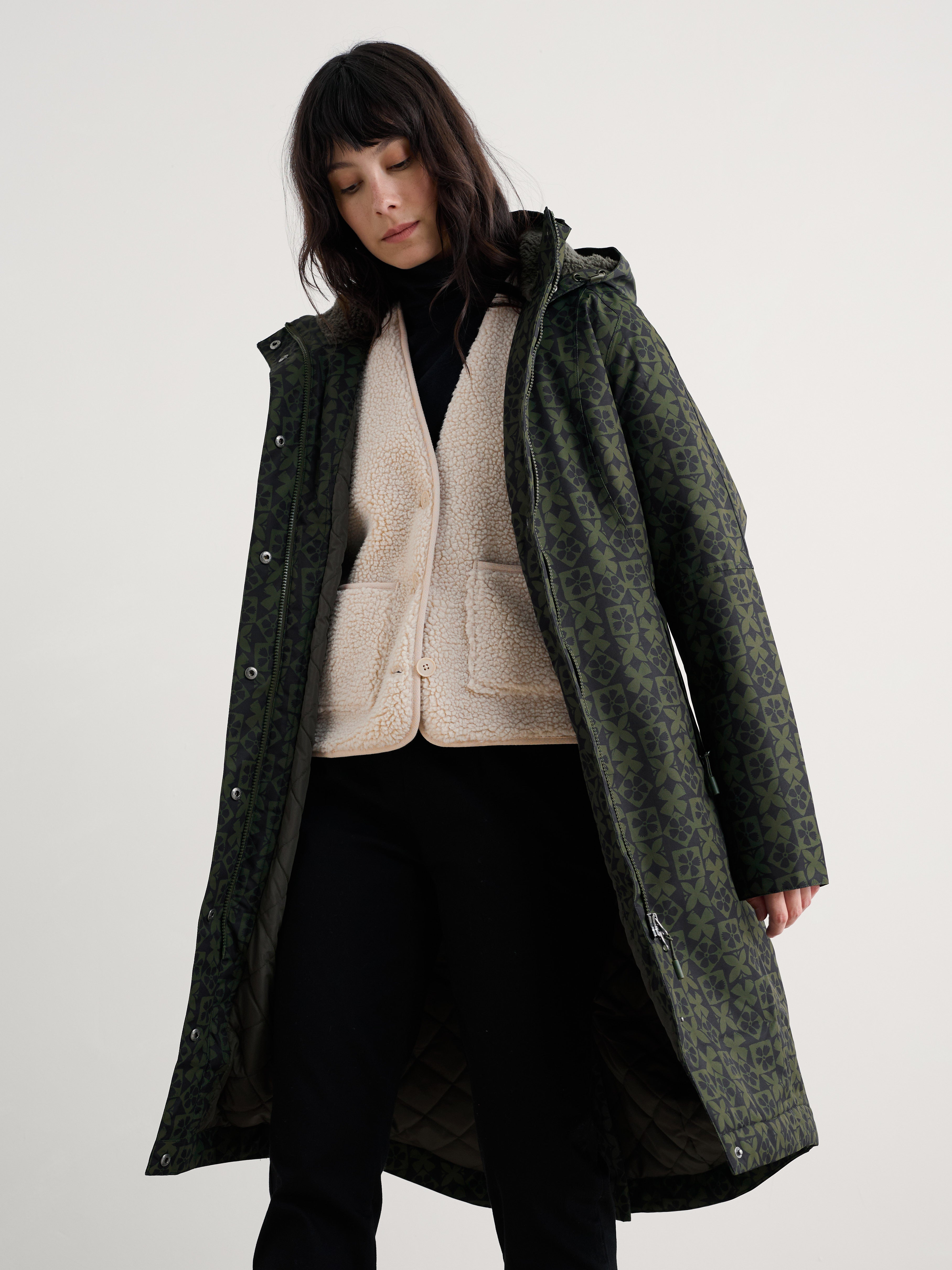 Seasalt Winter Parka Dames Janelle Clay Stamp Highland  open