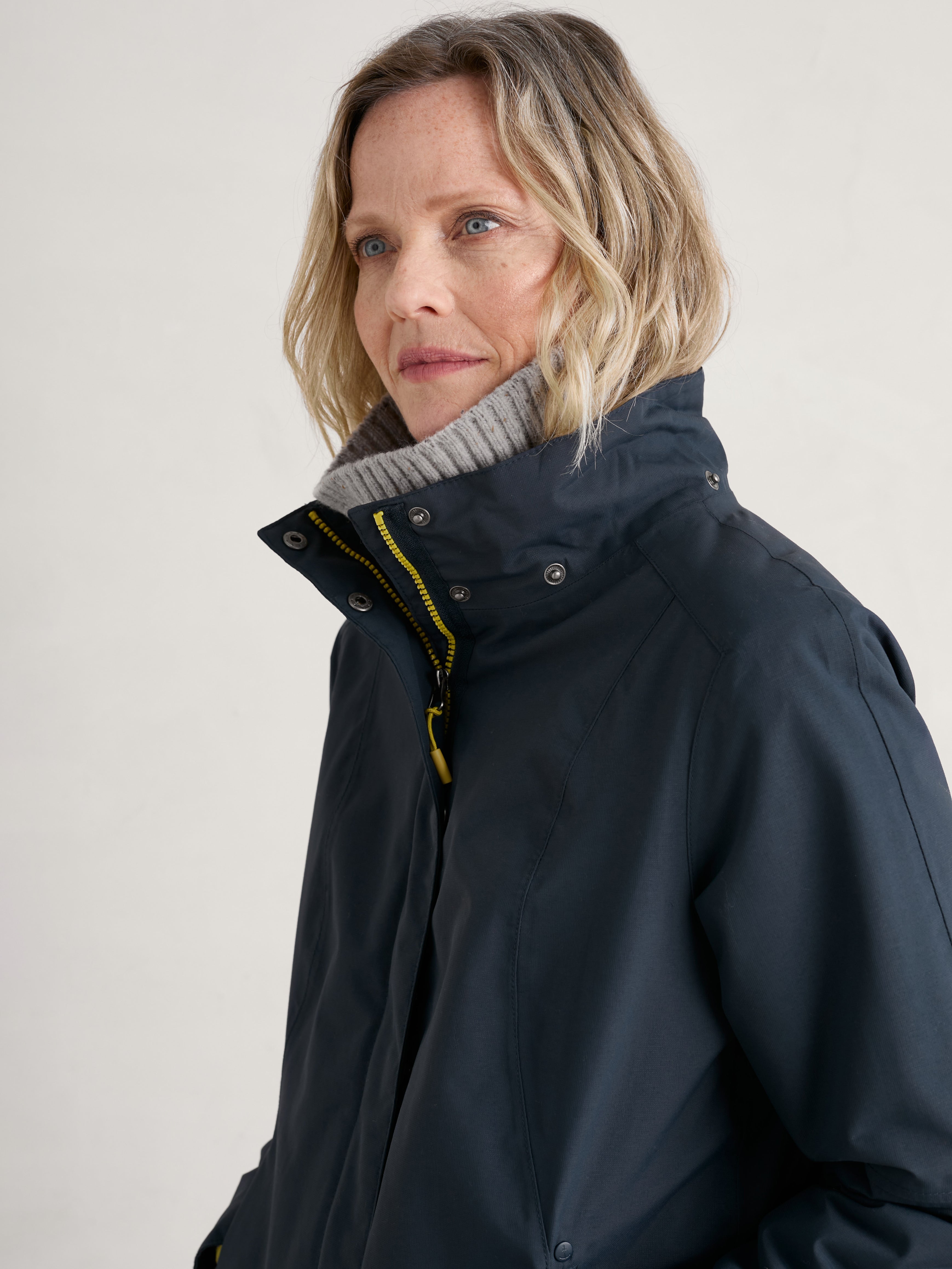 Seasalt Winter Parka Dames Janelle Donkerblauw/ Squid Ink detail
