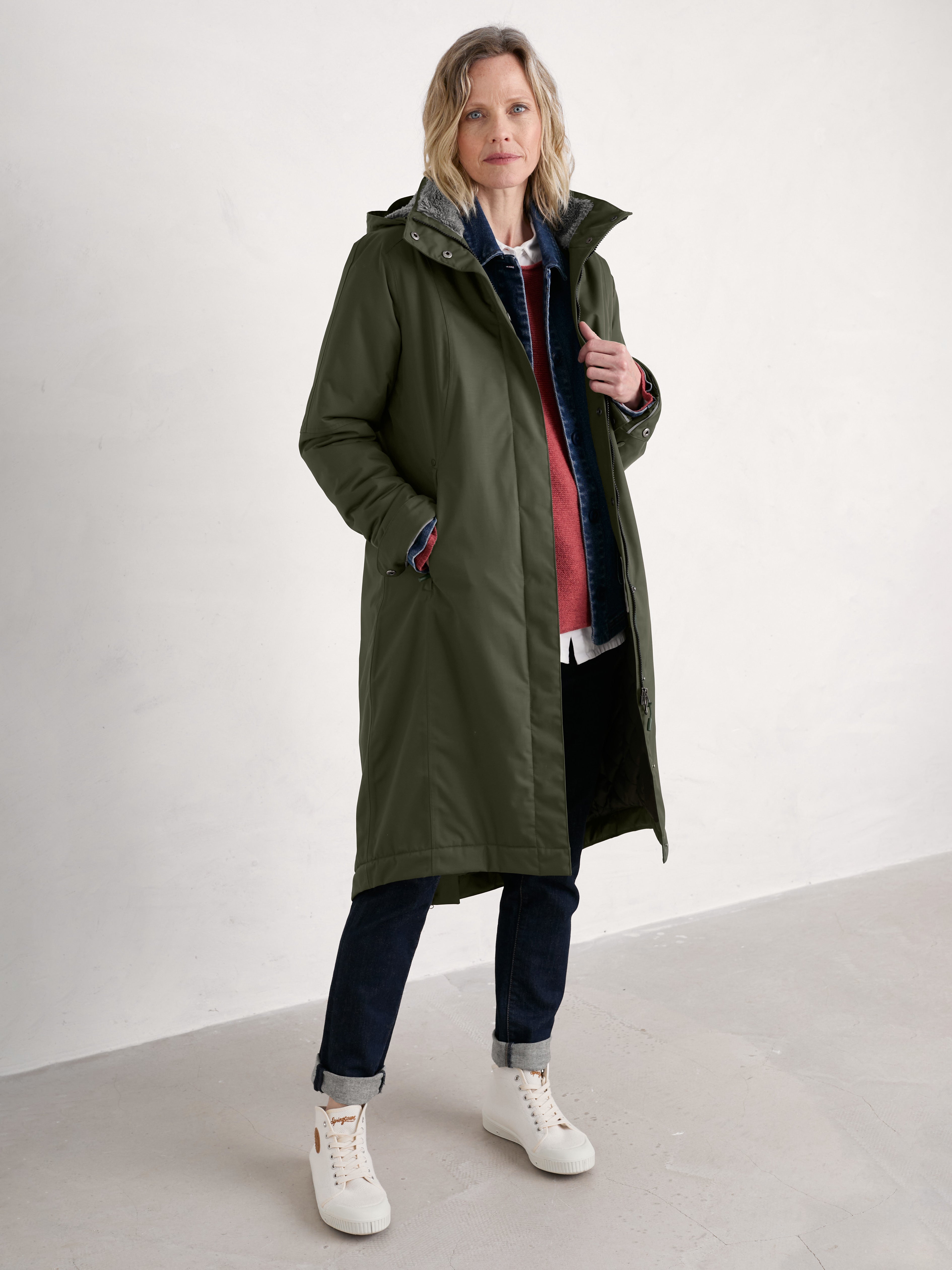 Seasalt Winter Parka Dames Janelle Woodland model