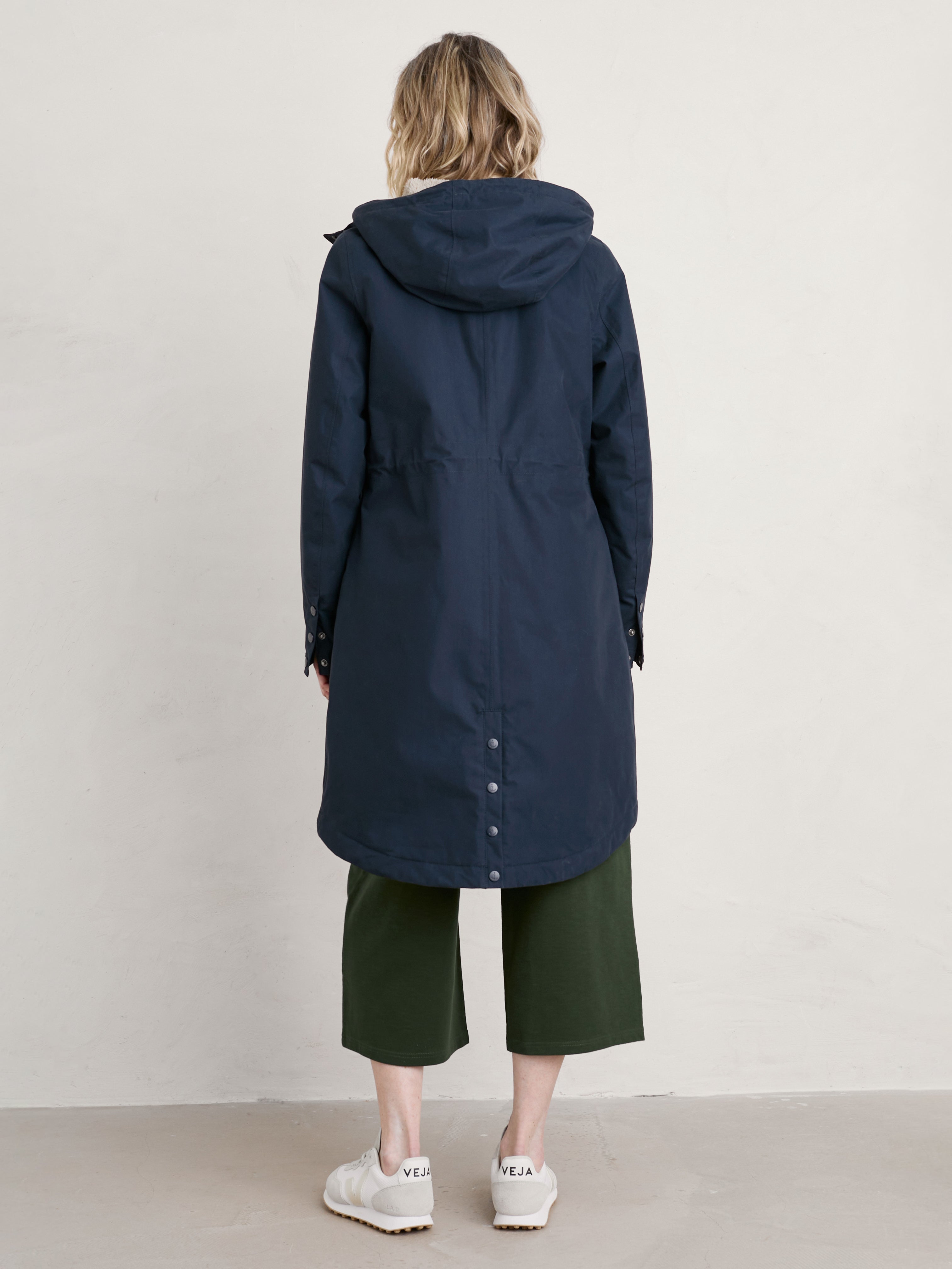 Seasalt Winter Parka Dames Plant Hunter Midnight Blauw back