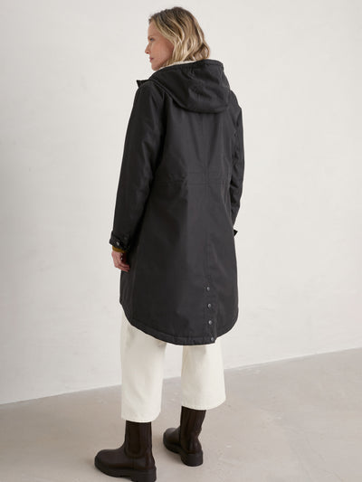 Seasalt Winter Parka Dames Plant Hunter Onyx achter