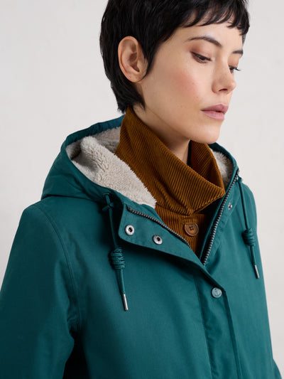 Seasalt Winter Parka Dames Plant Hunter Petrol/ Gust  detail