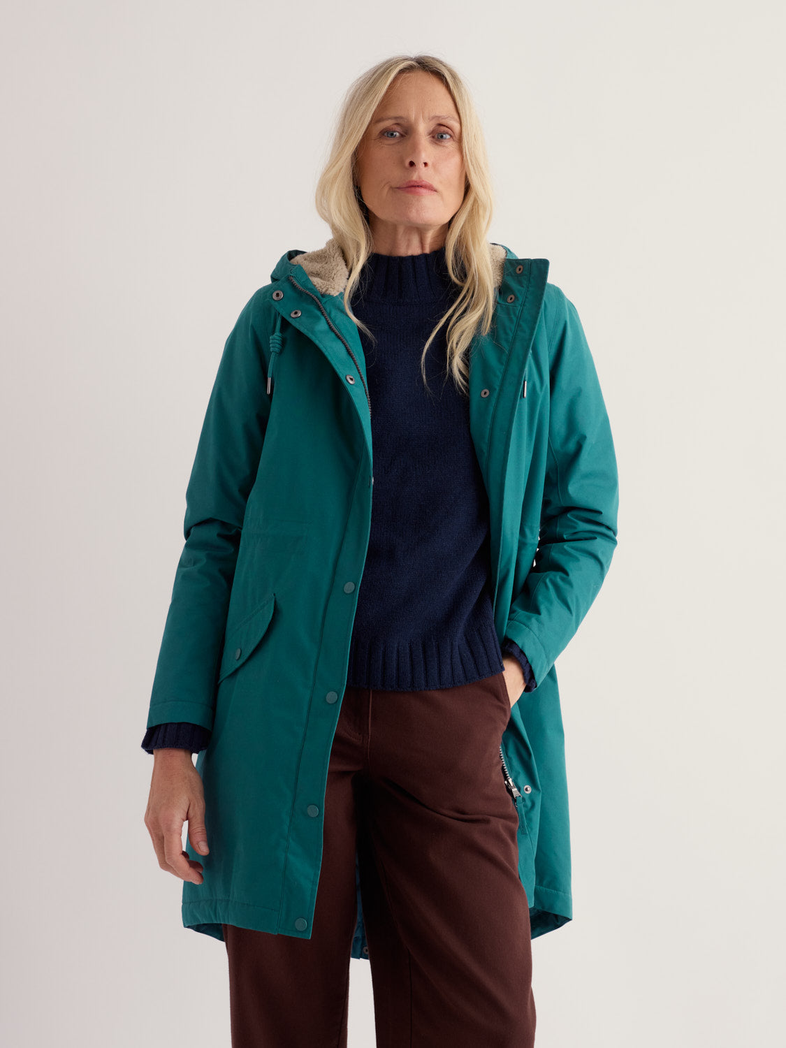 Seasalt Winter Parka Dames Plant Hunter Petrol/ Gust open