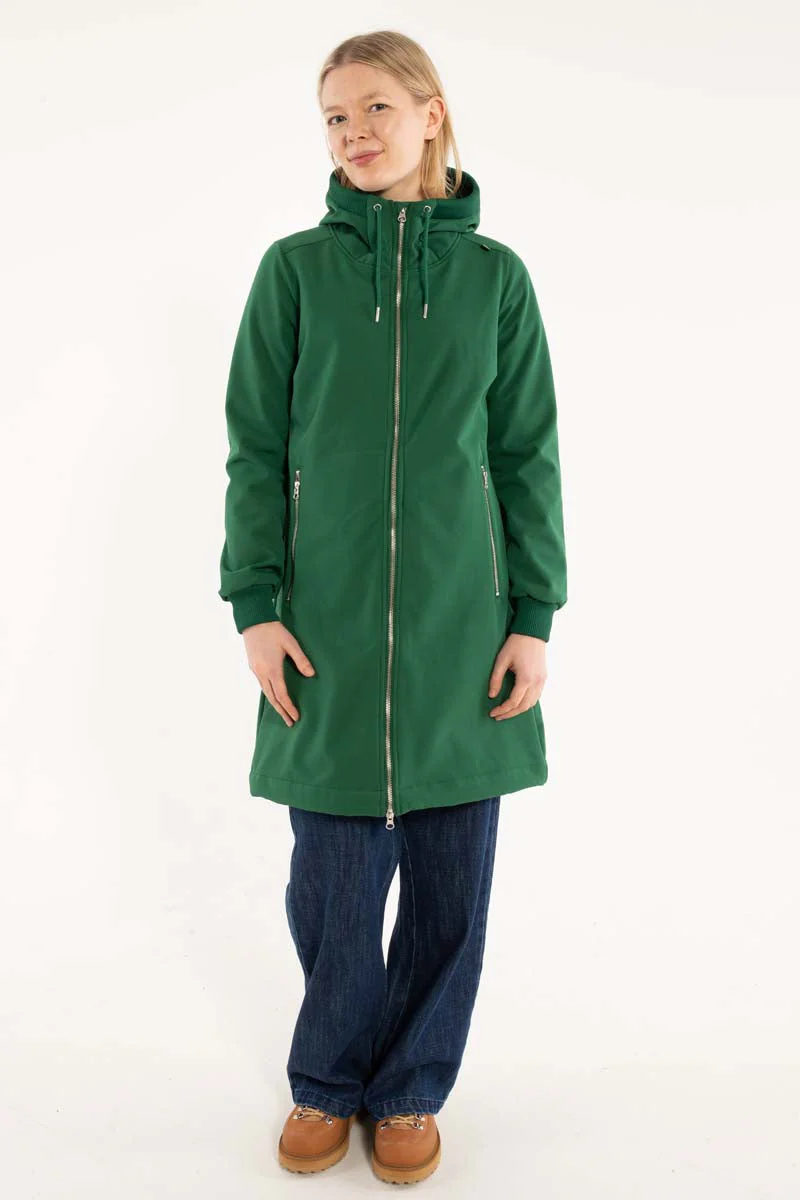 Softshell Regenjas Danejane Dark Pine zijkant