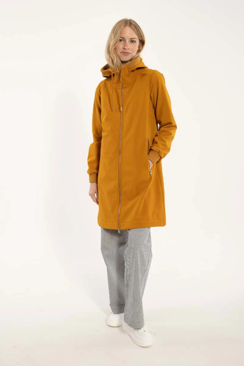 Softshell Regenjas Danejane Mustard voorkant