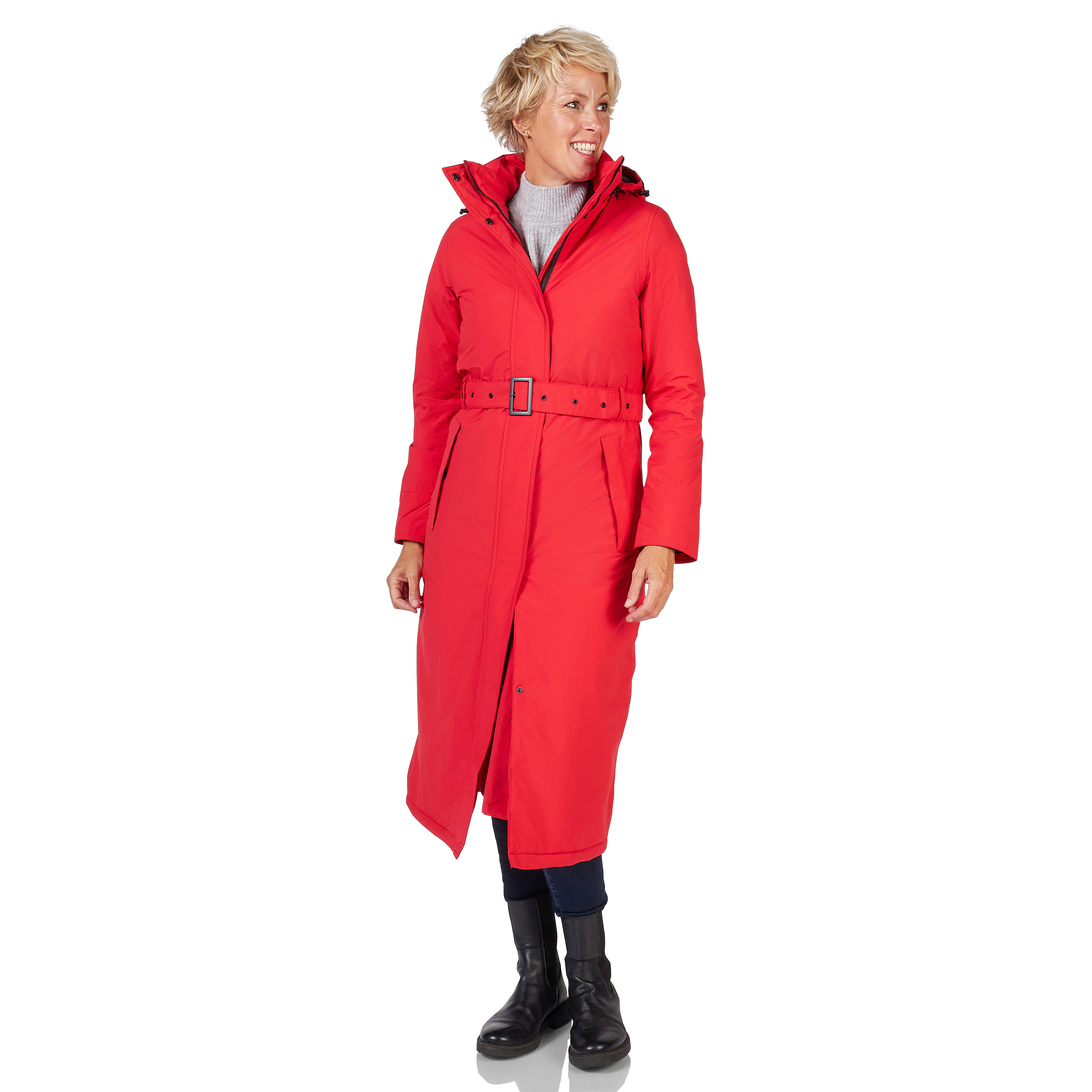 Happy Rainy Days Extra Long Raincoat Quilted Toronto Red 