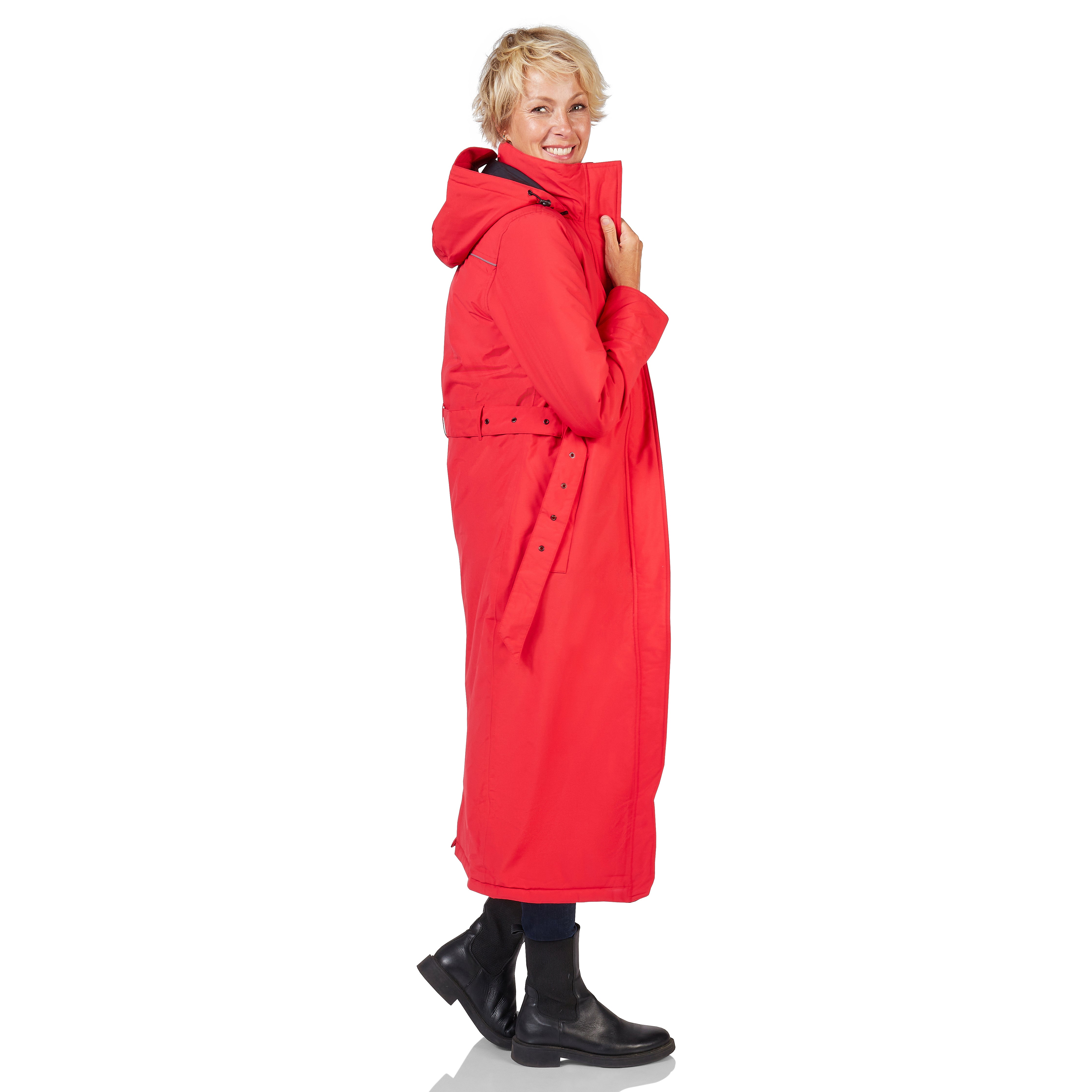 Happy Rainy Days Extra Long Raincoat Quilted Toronto Red 