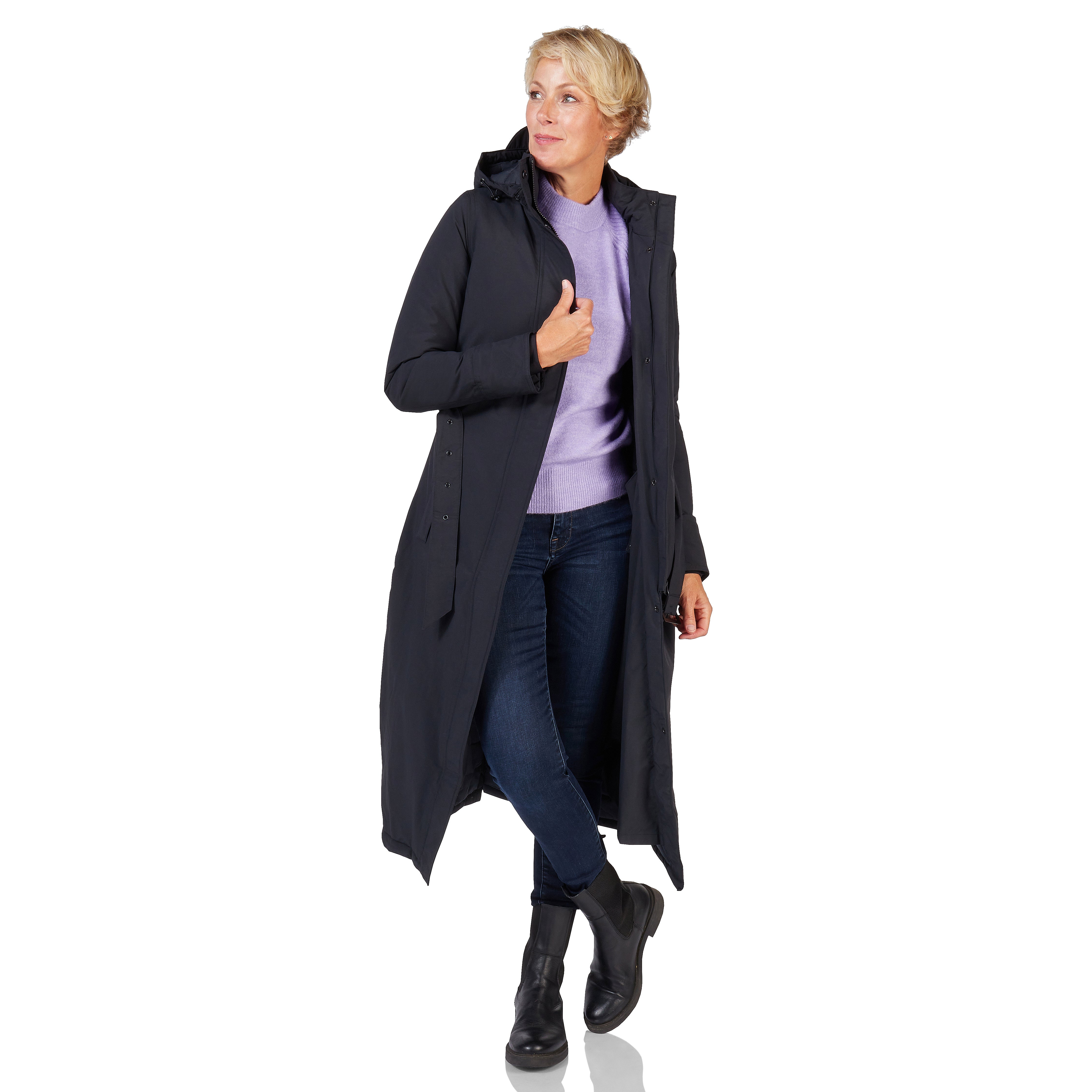 Happy Rainy Days Extra Long Raincoat Quilted Toronto Black 