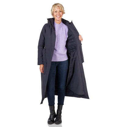 Happy Rainy Days Extra Long Raincoat Quilted Toronto Blue Gray