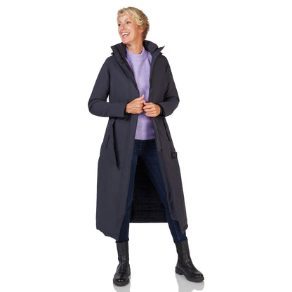 Happy Rainy Days Extra Long Raincoat Quilted Toronto Blue Gray