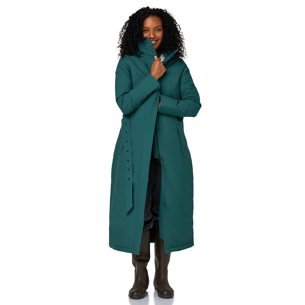 Happy Rainy Days Extra Lange Regenjas Gewatteerd Toronto Teal