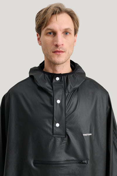 Tretorn Light Rain Poncho zwart  man close