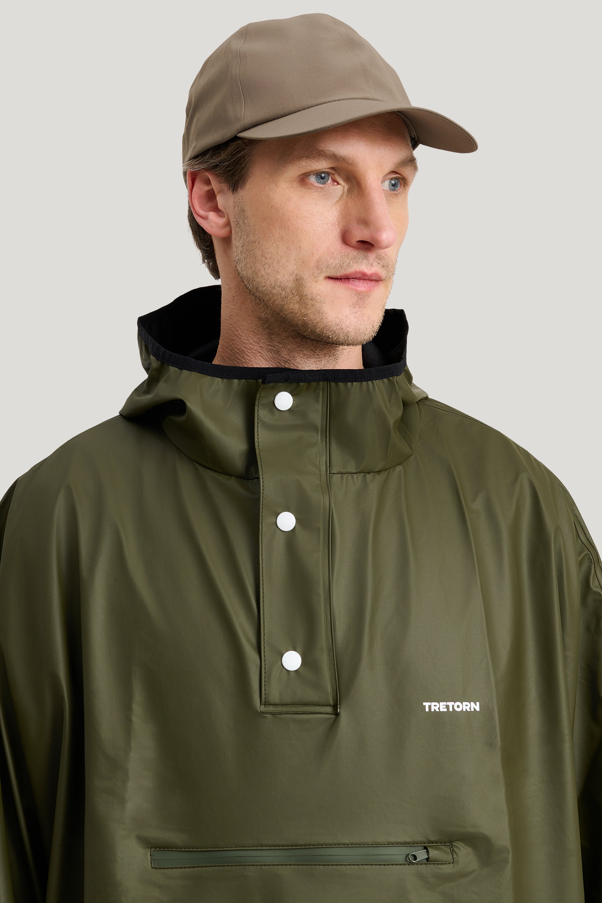 Tretorn PU Light Poncho Onesize Green man close