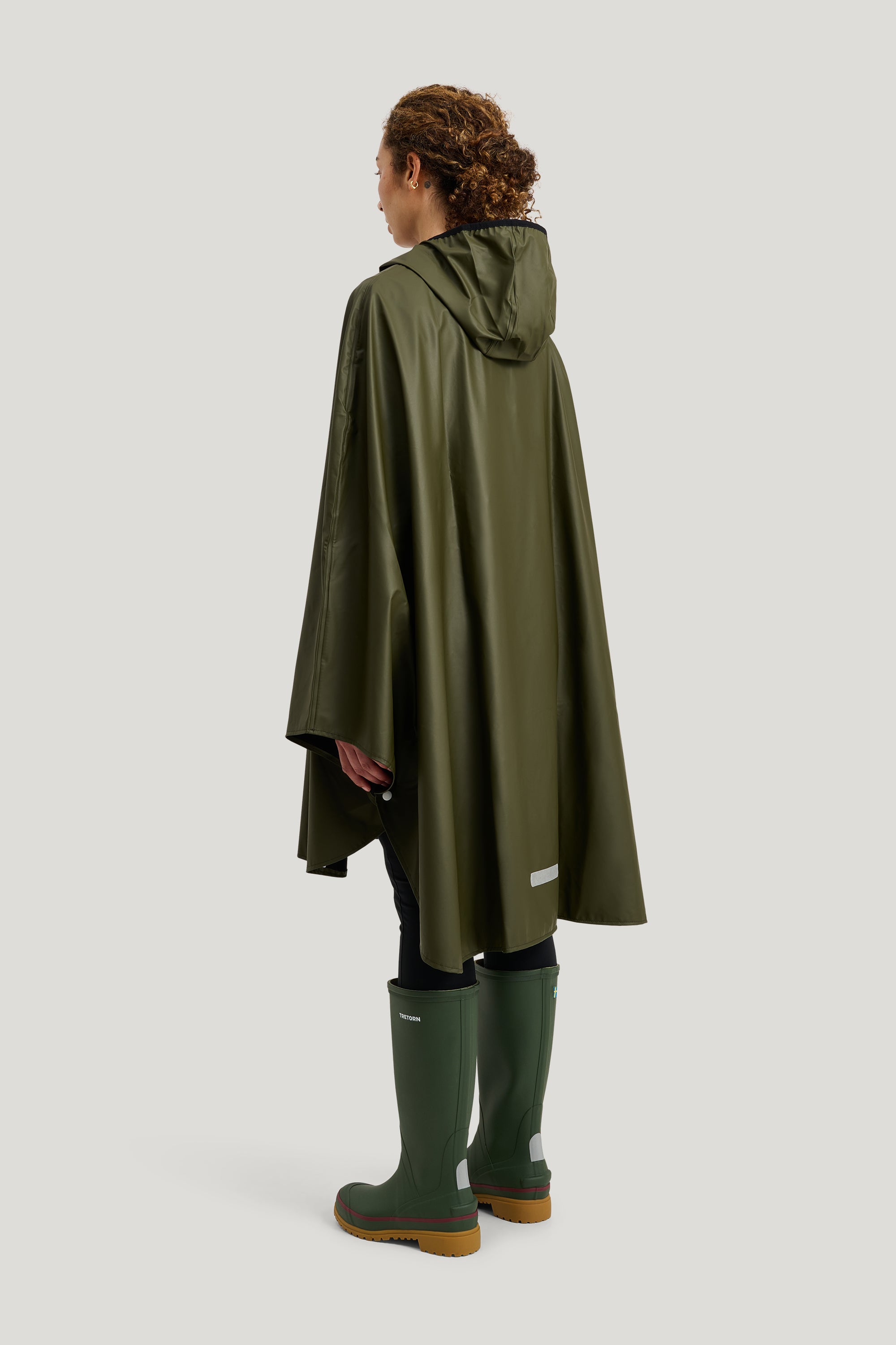 Tretorn PU Light Poncho Onesize Green model back