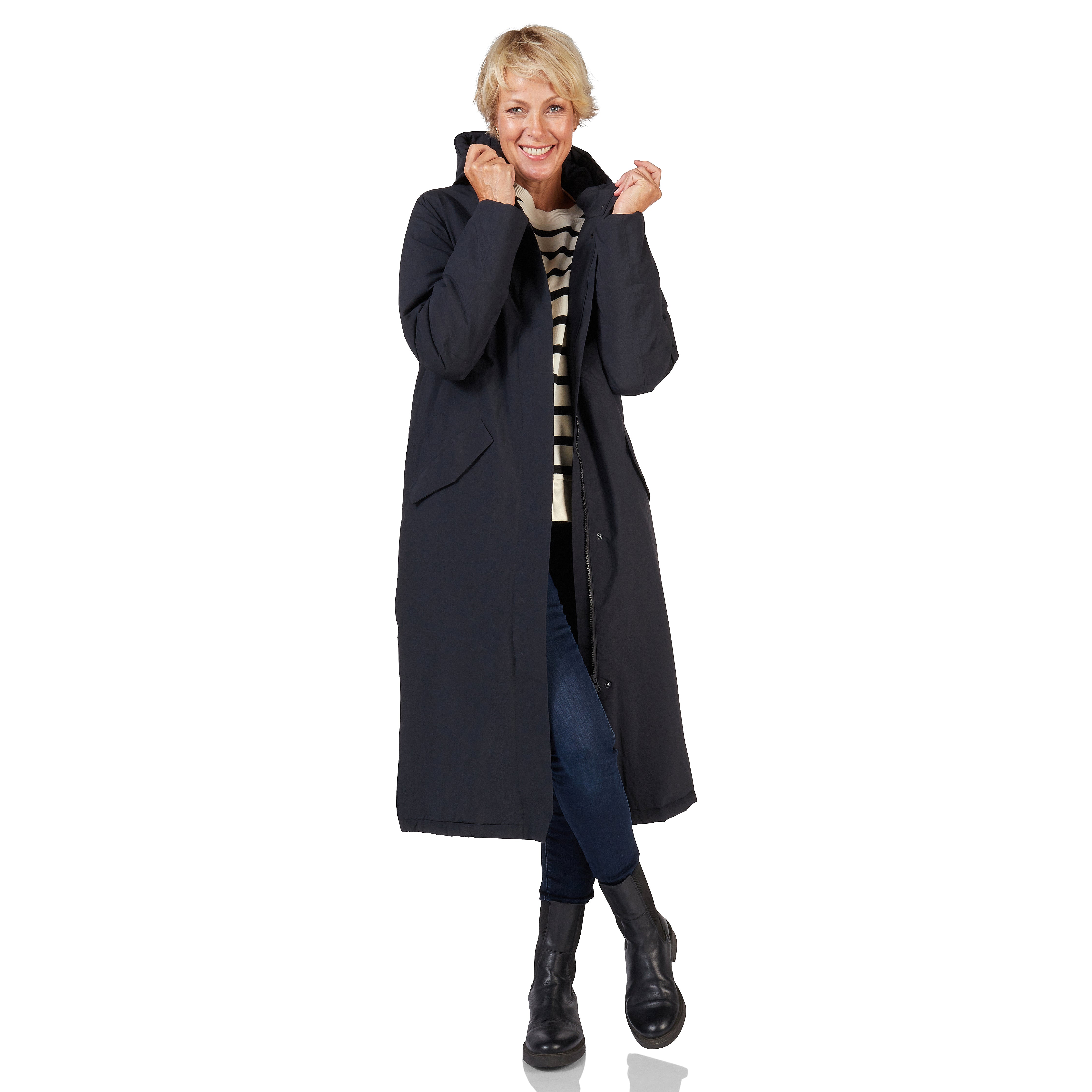 Happy Rainy Days Winter Raincoat Women Vancouver Grey-Blue 