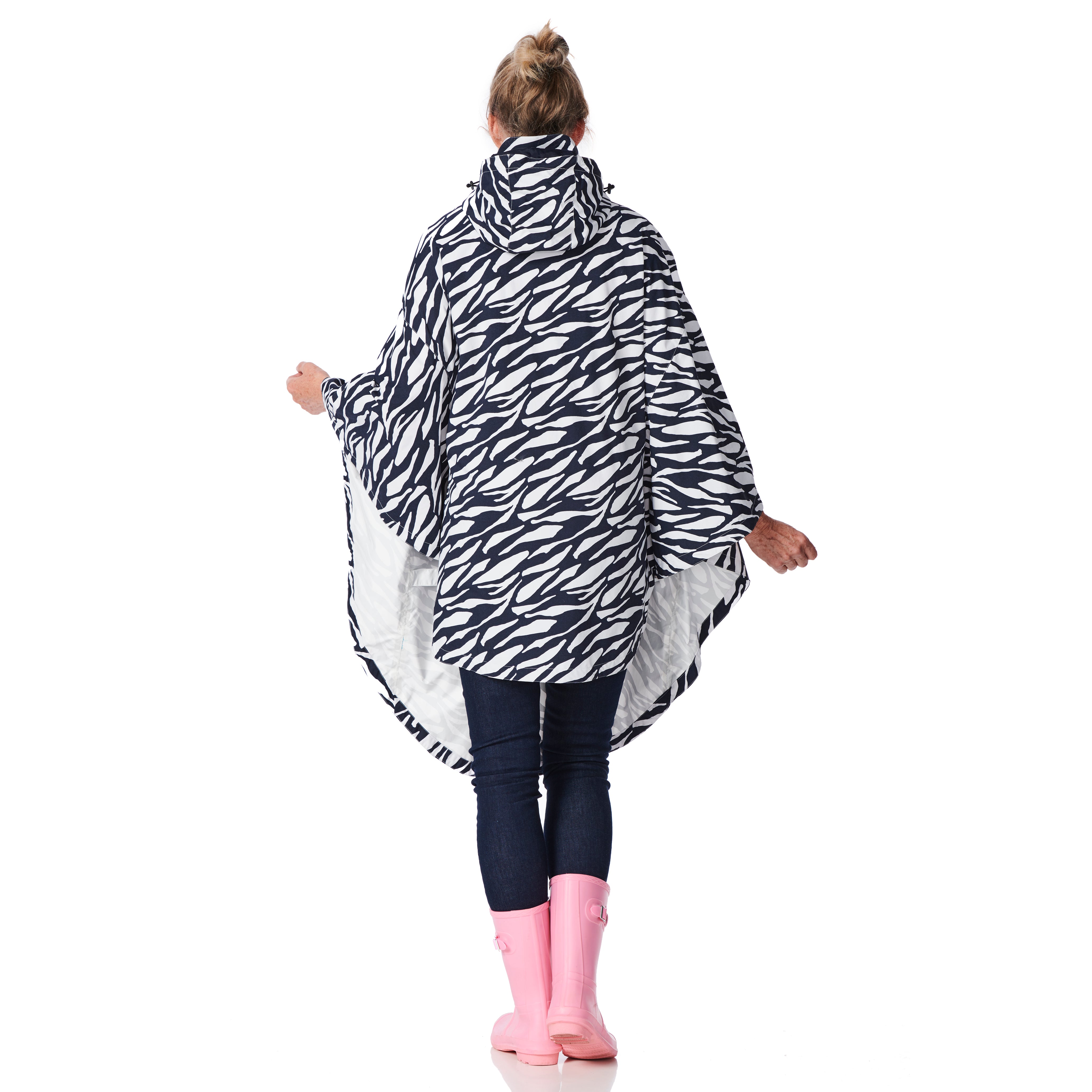 Happy Rainy Days Bikecape Reflectie Zebra navy/wit