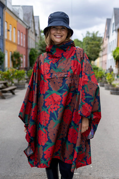 Danefæ Danepackit opvouwbare regenponcho donkerrood Maxiberry – productfoto 1