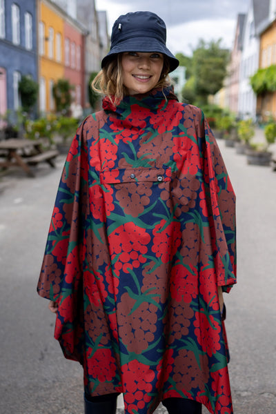 Danefæ Danepackit opvouwbare regenponcho donkerrood Maxiberry – productfoto 2