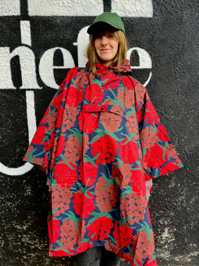 Danefæ Danepackit opvouwbare regenponcho donkerrood Maxiberry – productfoto 5