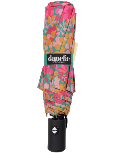 Danefae opvouwbare automatische paraplu Pink Berrygood, zijaanzicht