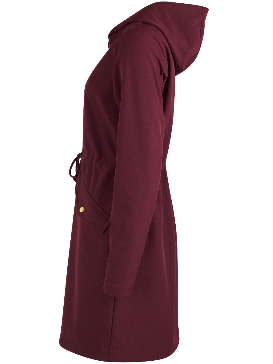 Danefae-Softshell-Regenjas-Dames-Bordeaux-Marianne-zij