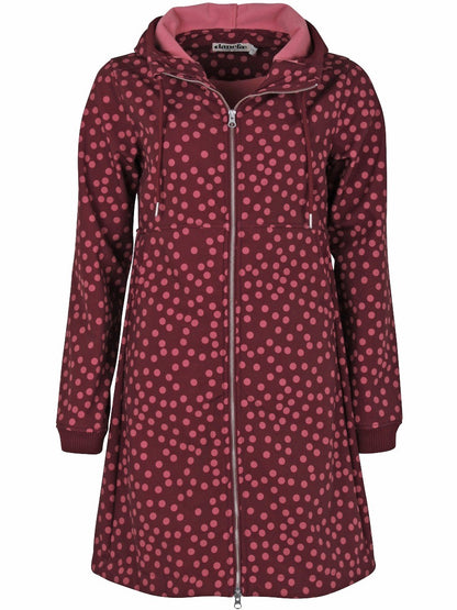 Danefae-Softshell Regenjas-Dames-Bordeaux-Stip-Line-kraag