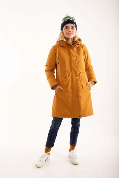 Danefae-Winter-Regenjas-Dames-Danenora-mosterd-model2