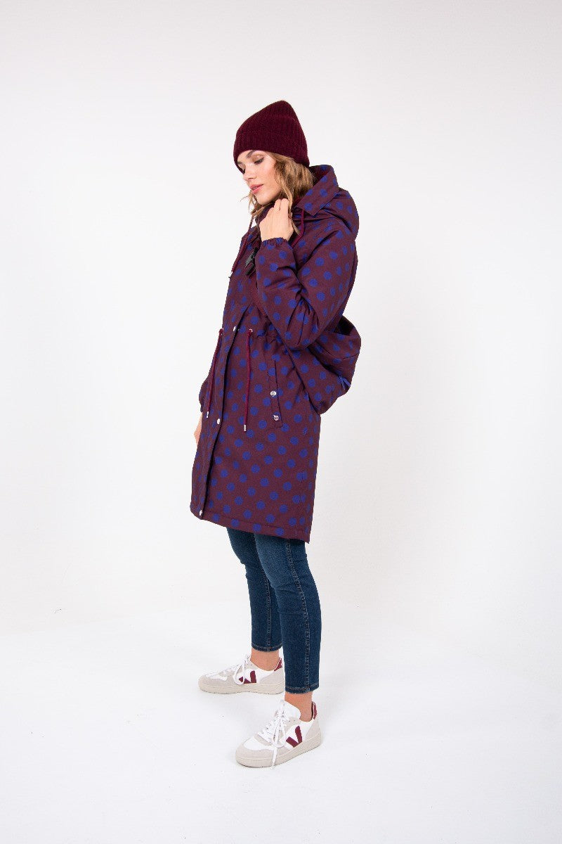 Danefae-Winterparka-Dames-Flora-Bordeaux-Stip-modelzij