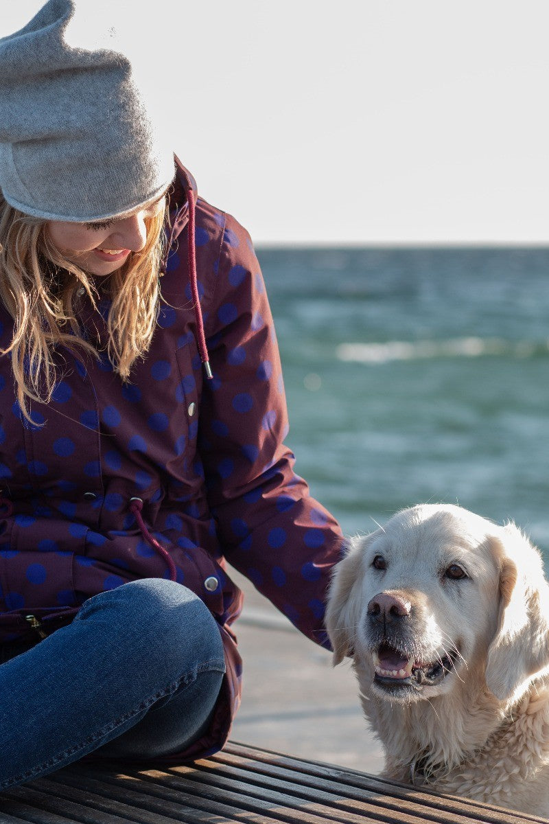 Danefae-Winterparka-Dames-Flora-Bordeaux-Stip-sfeerhond