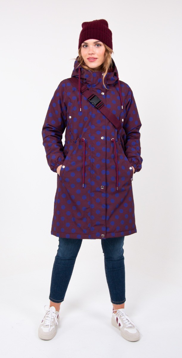 Danefae-Winterparka-Dames-Flora-Bordeaux-Stip-voor