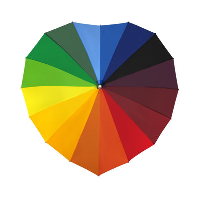 Falcone hartvormige paraplu multicolor, geopend