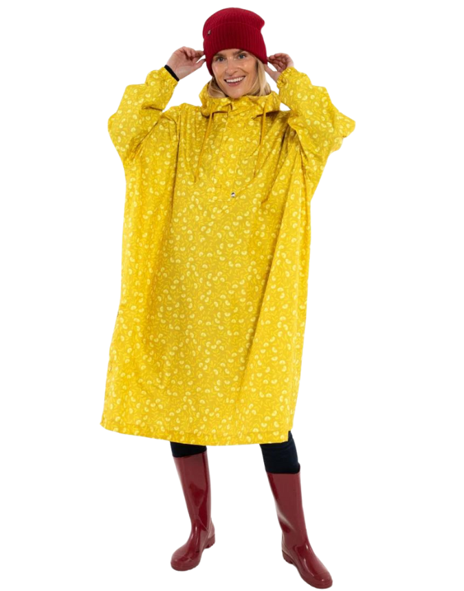 Danedream Drops Poncho Dark Yellow Fleuri